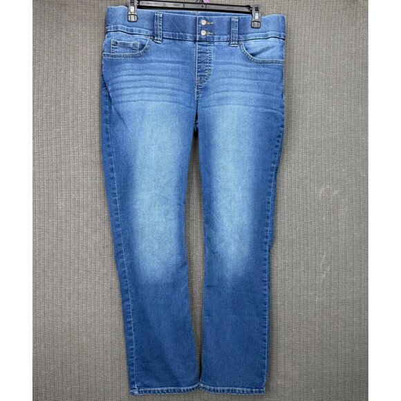 Lee Riders Womens Size 16M Blue straight Leg Mid Rise Stretch Denim Jeans - Picture 1 of 11